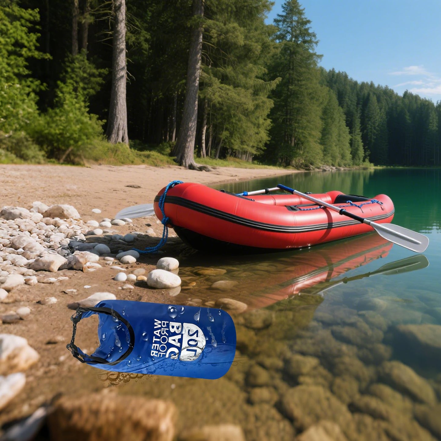 KUFUNG Waterproof Dry Bag for Open Water Swimmers & Triathletes - Light, Visible Float for Safe Training & Racing - Nylon TPU