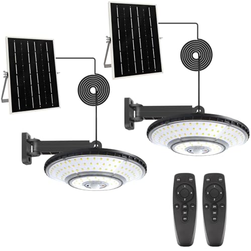 KUFUNG Solar Shed Light, Solar Pendant Light,Waterproof Indoor Outdoor Rotation Design, Solar Lights with Motion Sensor for Barn, Patio,Shed, Chicken Coop, Gazebo, Garage