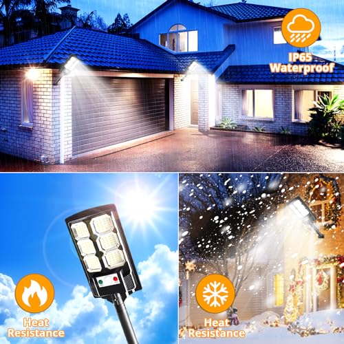 KUFUNG Solar Lights Outdoor, 1000 Lumens Waterproof Solar Flood Light, Security Motion Sensor Light, Luces Solares Perfect for Patio Front Door Deck Fence Gutter Yard (4 Pack