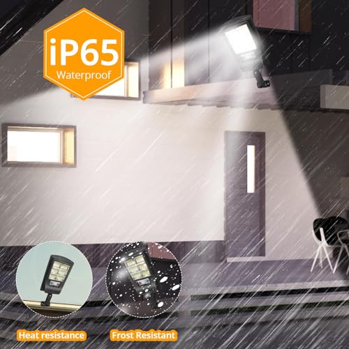 KUFUNG Solar Lights Outdoor 120 LED Waterproof Cordless Solar Flood Light for Security Motion Sensor Light Luces Solares - Perfect for Patio, Front Door, Deck, Fence, Gutter, Yard, Shed, Path