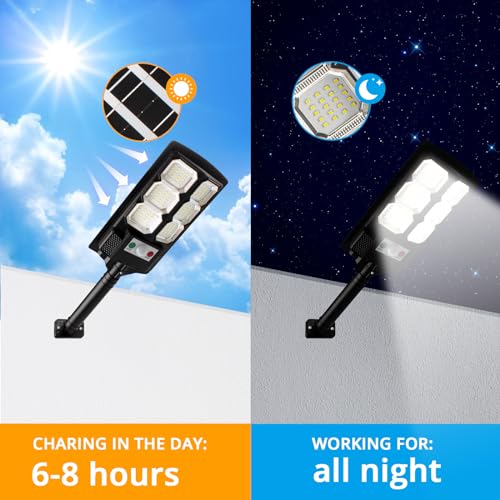 KUFUNG Solar Lights Outdoor, 1000 Lumens Waterproof Solar Flood Light, Security Motion Sensor Light, Luces Solares Perfect for Patio Front Door Deck Fence Gutter Yard (4 Pack