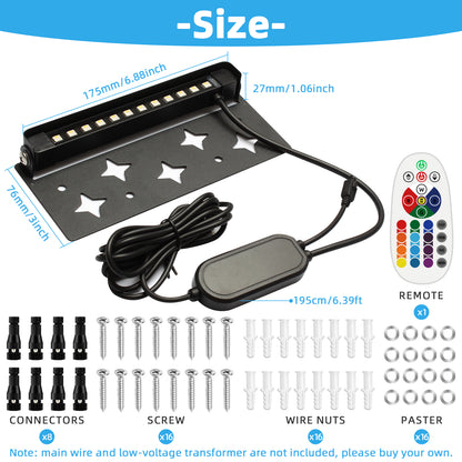 KUFUNG RGB Classic Series 7 Inch LED Hardscape Lighting, Retaining Wall Lights, LED Landscape Lighting, 12V Paver Light Low Voltage, 5W Outdoor Step Lights, 3000K Soft White