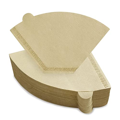 KUFUNG 100 Pack Cone Coffee Filters, 1-4 Cup Disposable Coffee Filters, U type Natural Paper Coffee Filters for Pour Over and Drip Coffee Cup
