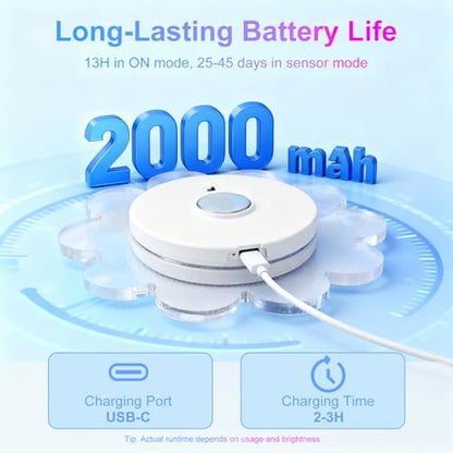 KUFUNG Floral Wall Lamp 2-Piece Set, RGB Magnetic Wall Light with Remote Control, USB-C Charging Acrylic Ambient Light, Suitable for Bedrooms, Living Rooms, and Home Decor - White