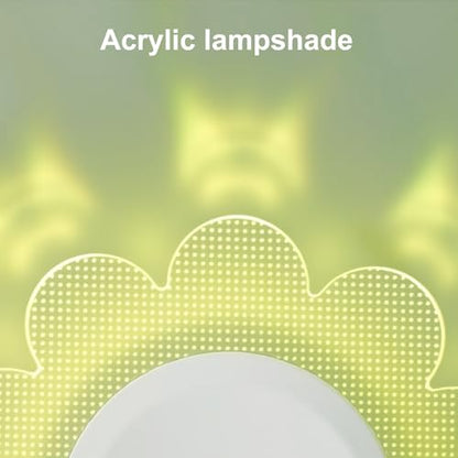 KUFUNG Floral Wall Lamp 2-Piece Set, RGB Magnetic Wall Light with Remote Control, USB-C Charging Acrylic Ambient Light, Suitable for Bedrooms, Living Rooms, and Home Decor - White