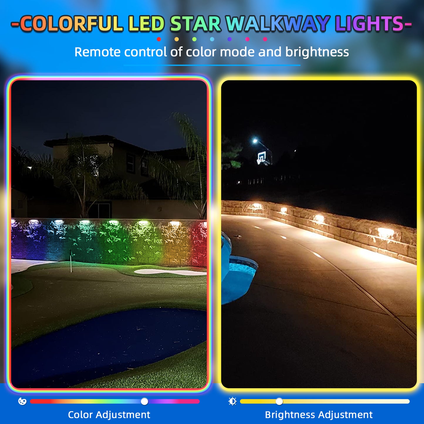 KUFUNG RGB Classic Series 7 Inch LED Hardscape Lighting, Retaining Wall Lights, LED Landscape Lighting, 12V Paver Light Low Voltage, 5W Outdoor Step Lights, 3000K Soft White