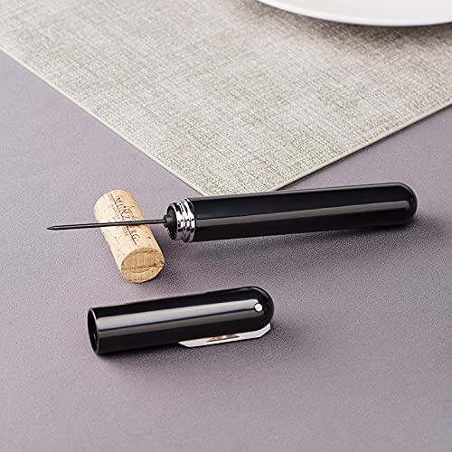 KUFUNG Wine Bottle Opener, IPEROT Air Pressure Wine Corkscrew With Cutting Wine Bottle Foil Knife, Effortlessly Open Wine Bottles Without Damaging Corks, Easy-to-Use(Black)