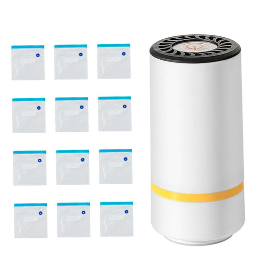 Handheld Vacuum Sealer with 12 Food Preservation Storage Bag Portable Vacuum Electric Vacuum Extractor for Snack Cookies