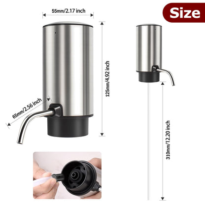 KUFUNG Electric Wine Aerator Wine Pump Dispenser for Wine Bottles - Elegant Stainless Steel Design, Rechargeable - Gift for Wine Lovers（B)