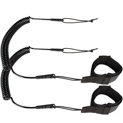 KUFUNG Coiled Surfboard Leash for Paddle Board SUP Surfing with Ankle Strap - Stay on Board with Leg Rope Leash and Ankle Accessory