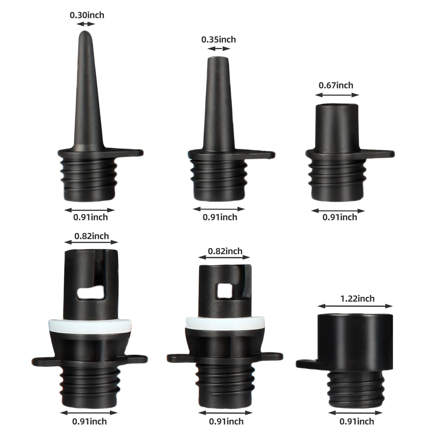 KUFUNG SUP and Boat Inflatable Air Pump Adaptor with 6 Valve Nozzles Use for Car Air Compressor - for Paddle Boards