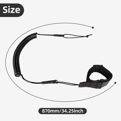 KUFUNG Coiled Surfboard Leash for Paddle Board SUP Surfing with Ankle Strap - Stay on Board with Leg Rope Leash and Ankle Accessory