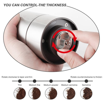 KUFUNG Electric Coffee Grinder, Rechargeable Mini Coffee Grinder With Multi Grind Setting, Coffee Bean Grinder Spice Grinder For Herbs, Nuts, Spice Mill (Silver)