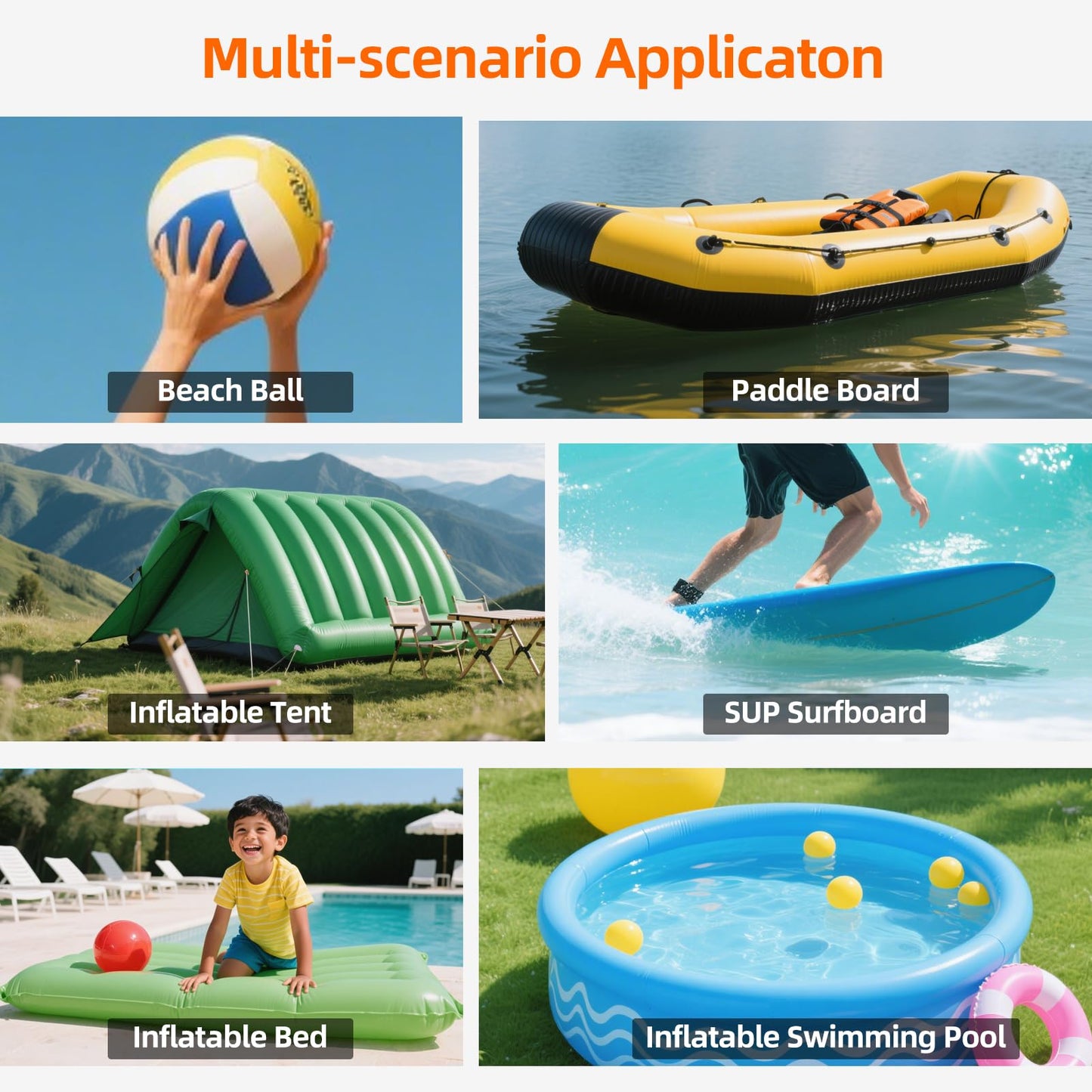 KUFUNG Portable Smart Electric SUP Paddle Board Pump 20PSI Intelligent Dual Stage Inflation Deflation, Auto-Off and Rechargeable for Stand UP Paddle Boards, Kayaks, Tents