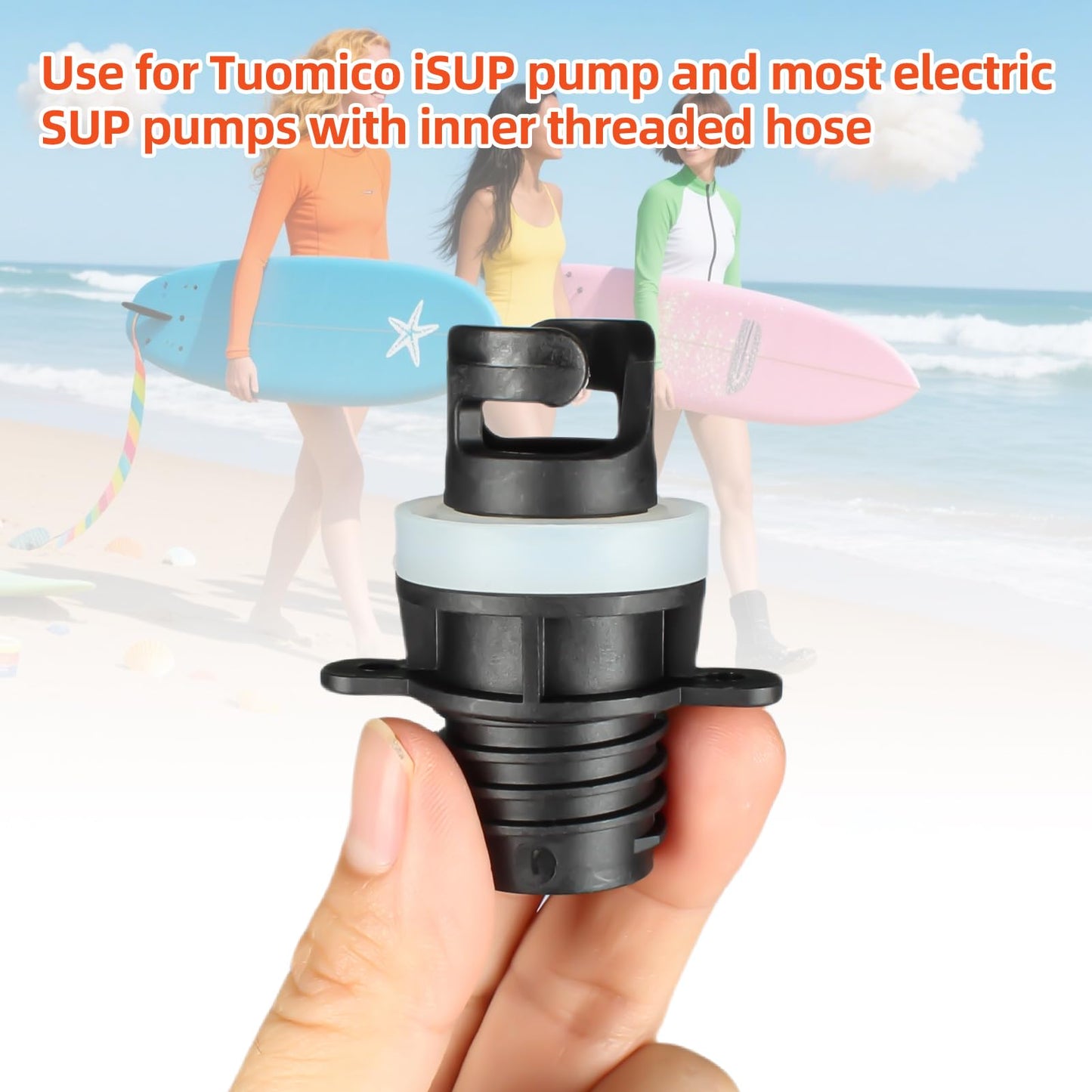 KUFUNG SUP and Boat Inflatable Air Pump Adaptor with 6 Valve Nozzles Use for Car Air Compressor - for Paddle Boards