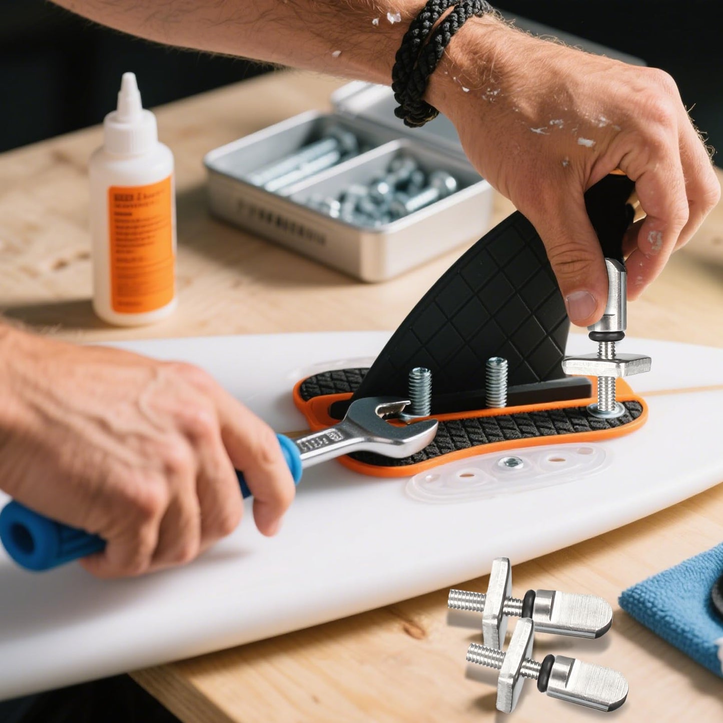 KUFUNG Surfing Accessories Set of 6 – Stainless Steel Fin Screws for Surfboards, Longboards, Paddleboards, and SUPs