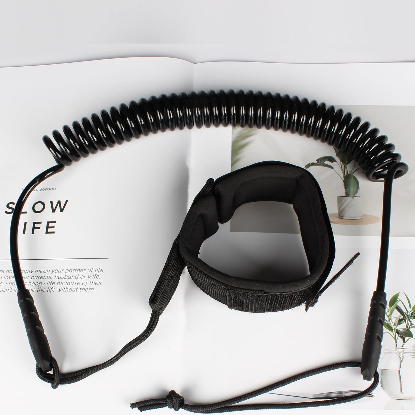 KUFUNG Coiled Surfboard Leash for Paddle Board SUP Surfing with Ankle Strap - Stay on Board with Leg Rope Leash and Ankle Accessory