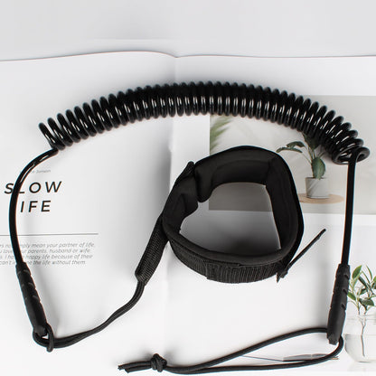 KUFUNG Coiled Surfboard Leash for Paddle Board SUP Surfing with Ankle Strap - Stay on Board with Leg Rope Leash and Ankle Accessory