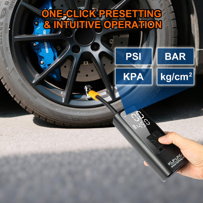 KUFUNG Tire Inflator Portable Air Compressor 150 PSI Car Tires Air Pump Mini Bike Pump with LED Lights&Pressure Gauge for Auto, Balls, Motorcycles, Bikes