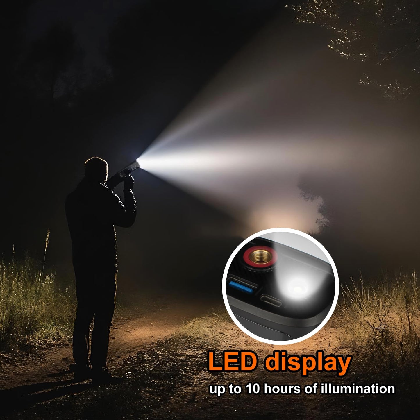 KUFUNG Tire Inflator Portable Air Compressor 150 PSI Car Tires Air Pump Mini Bike Pump with LED Lights&Pressure Gauge for Auto, Balls, Motorcycles, Bikes