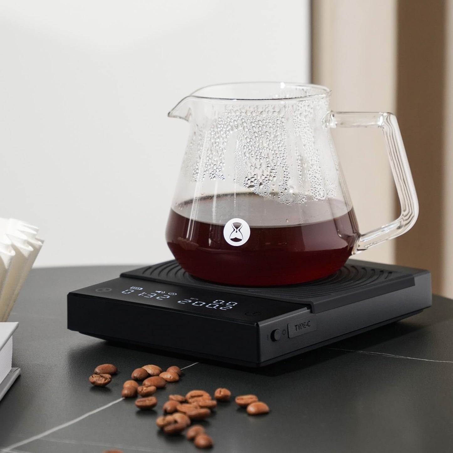 KUFUNG Coffee Scale Basic 2.0 Electronic Espresso Scale with Water Flow Rate and Timer Function, Free Switching of Ounce/kg Units, Digital Scale for Kitchen/Baking/Cooking