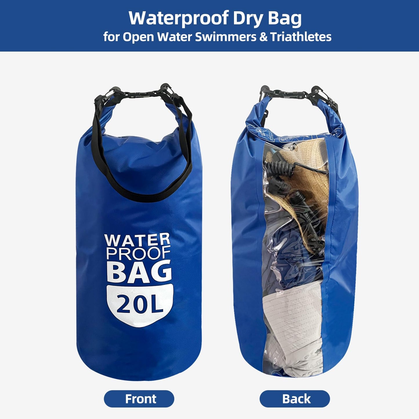 KUFUNG Waterproof Dry Bag for Open Water Swimmers & Triathletes - Light, Visible Float for Safe Training & Racing - Nylon TPU