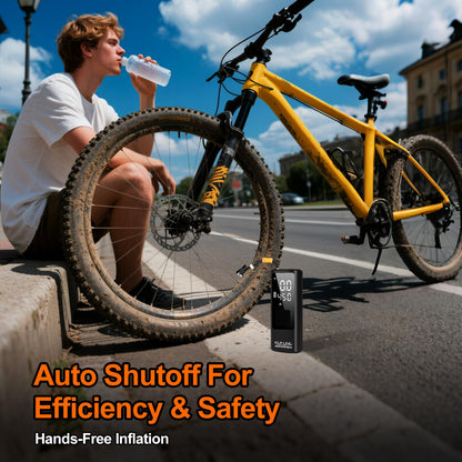 KUFUNG Tire Inflator Portable Air Compressor 150 PSI Car Tires Air Pump Mini Bike Pump with LED Lights&Pressure Gauge for Auto, Balls, Motorcycles, Bikes