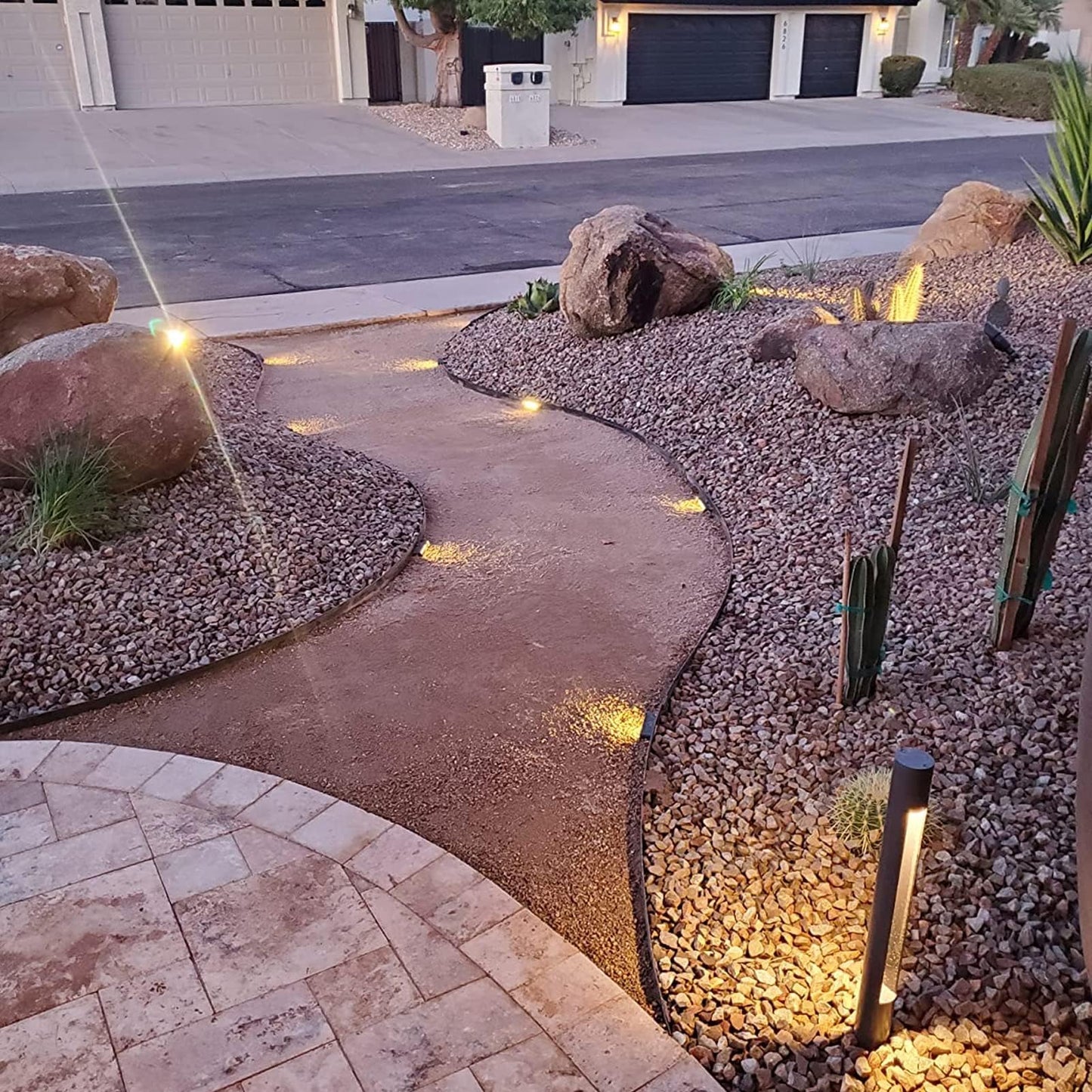 KUFUNG Classic Series 7 Inch LED Hardscape Lighting, Retaining Wall Lights, LED Landscape Lighting, 12-24V Paver Light Low Voltage, 5W Outdoor Step Lights