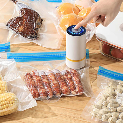 Handheld Vacuum Sealer with 12 Food Preservation Storage Bag Portable Vacuum Electric Vacuum Extractor for Snack Cookies