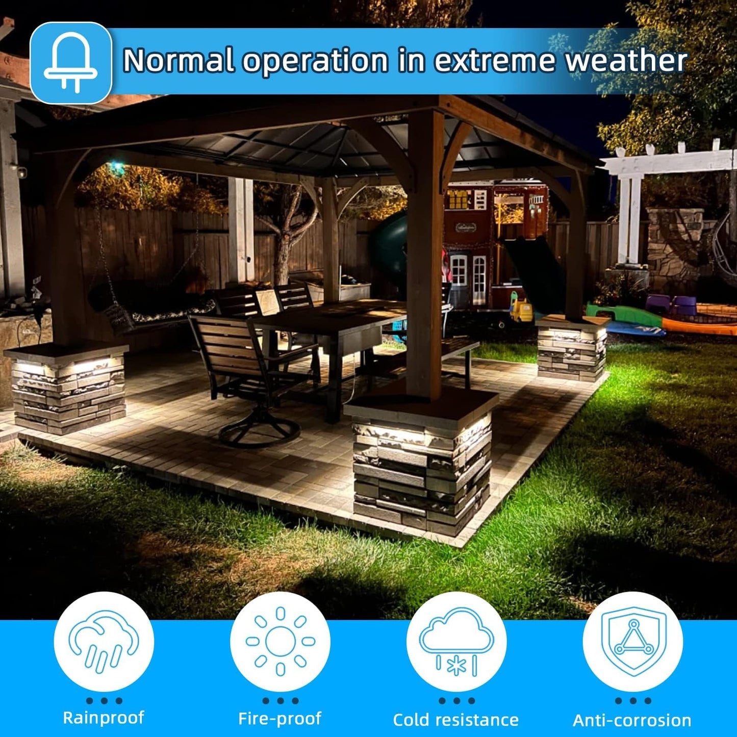 KUFUNG Classic Series 7 Inch LED Hardscape Lighting, Retaining Wall Lights, LED Landscape Lighting, 12-24V Paver Light Low Voltage, 5W Outdoor Step Lights