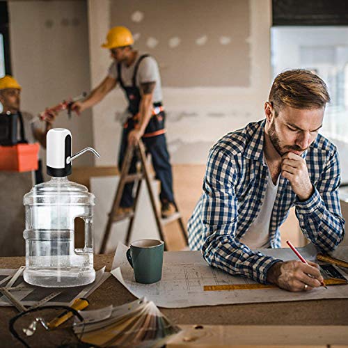 KUFUNG Portable Water Bottle Pump, 5 Gallon Universal Bottle Electric Water Dispenser with Switch and USB Charging, for Camping, Kitchen, Workshop, Garage