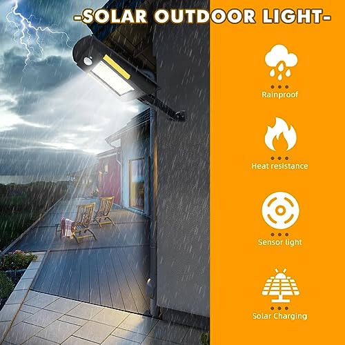 KUFUNG Solar Lights Outdoor,158 LED Wireless Waterproof Security Motion Sensor Light Outdoor for Deck, Fence, Patio, Front Door, Landscape, Yard, Driveway, Path (1 Pack)