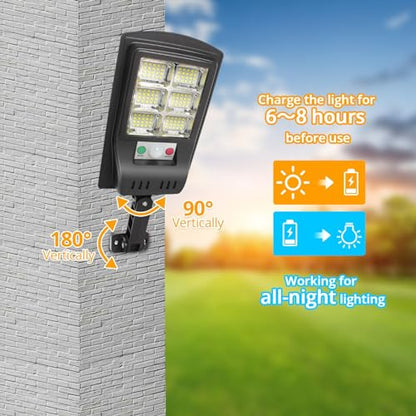 KUFUNG Solar Lights Outdoor 120 LED Waterproof Cordless Solar Flood Light for Security Motion Sensor Light Luces Solares - Perfect for Patio, Front Door, Deck, Fence, Gutter, Yard, Shed, Path