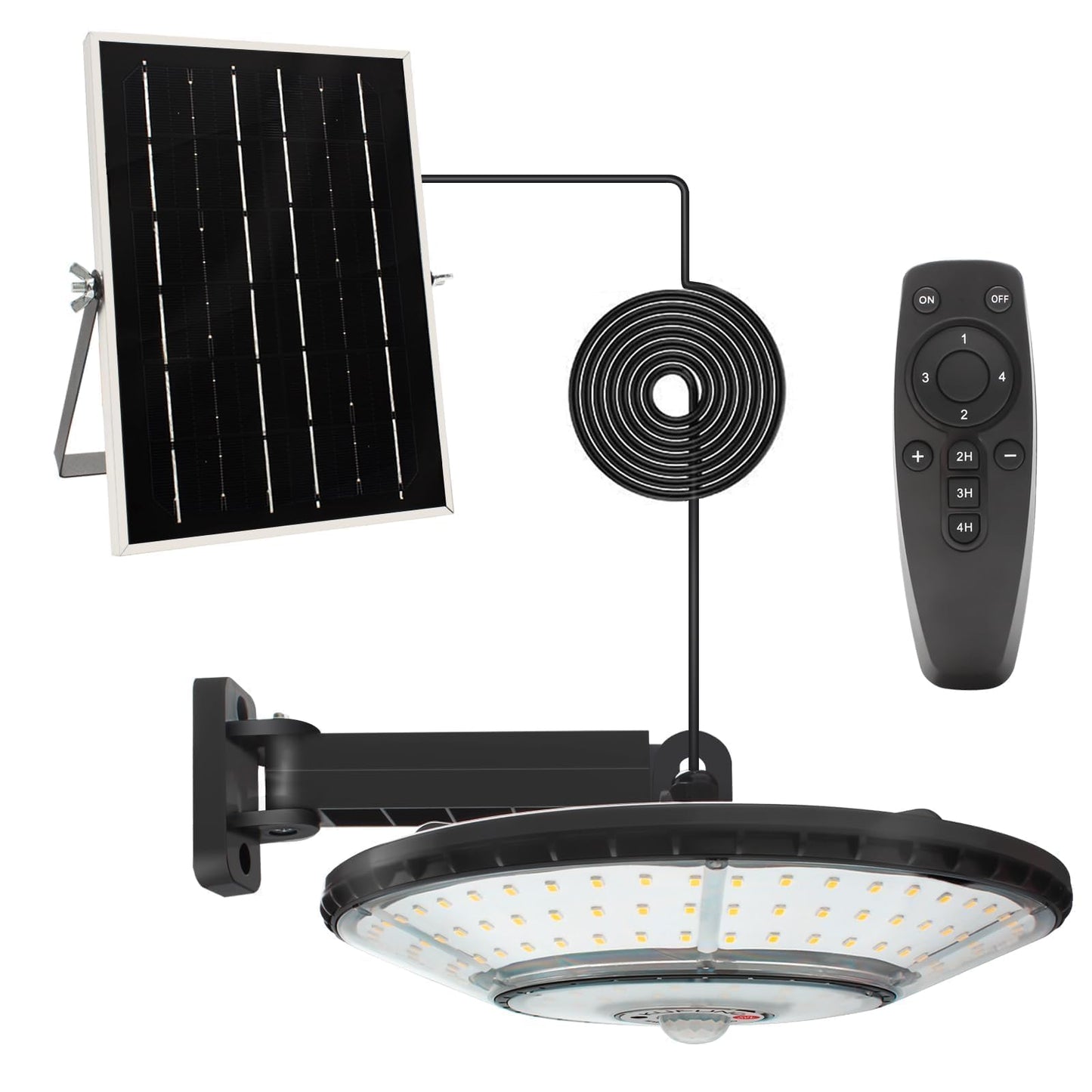 KUFUNG Solar Shed Light, Solar Pendant Light,Waterproof Indoor Outdoor Rotation Design, Solar Lights with Motion Sensor for Barn, Patio,Shed, Chicken Coop, Gazebo, Garage