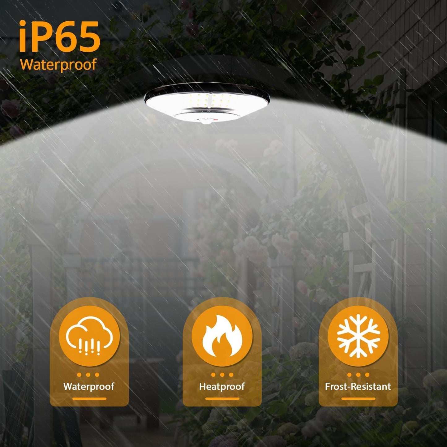 KUFUNG Solar Shed Light, Solar Pendant Light,Waterproof Indoor Outdoor Rotation Design, Solar Lights with Motion Sensor for Barn, Patio,Shed, Chicken Coop, Gazebo, Garage