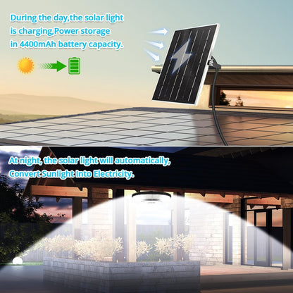 KUFUNG Solar Shed Light, Solar Pendant Light,Waterproof Indoor Outdoor Rotation Design, Solar Lights with Motion Sensor for Barn, Patio,Shed, Chicken Coop, Gazebo, Garage